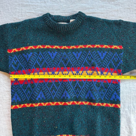 Collectif 80s Retro Multi Color Graphic Knit Sweater Men’s L - Picture 4 of 5